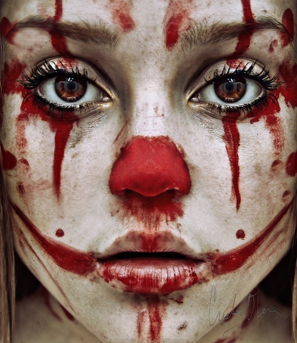 halloween makeup clown triste