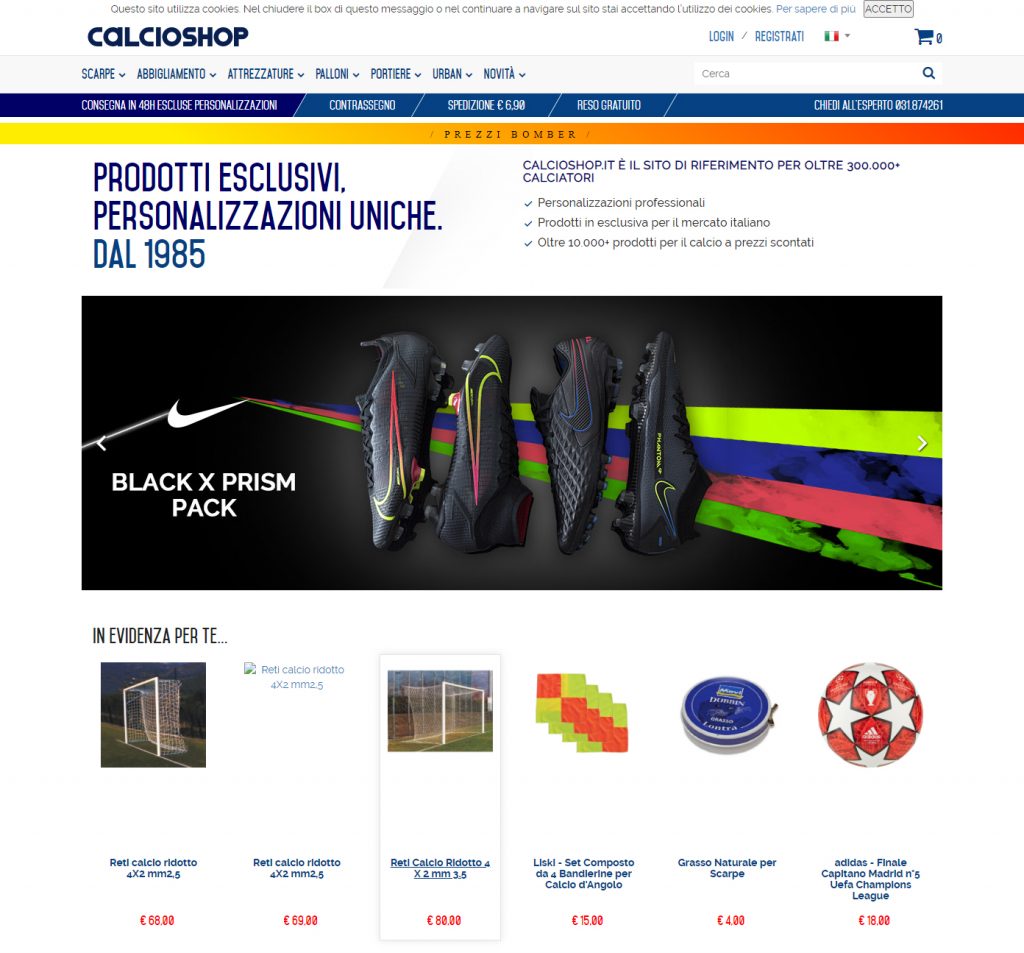 CalcioShop e-commerce