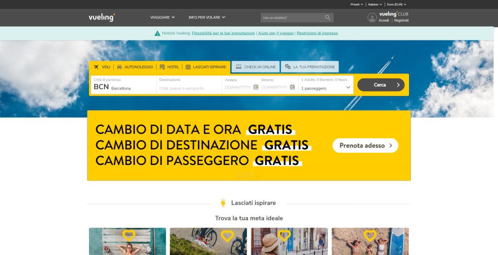 Vueling sito web